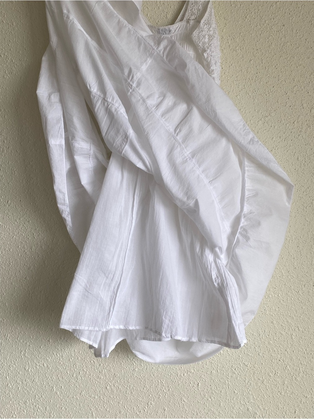 Trishna White Cotton Crochet Lace Tiered Midi Dress Cottagecore XS - Picture 7 of 10